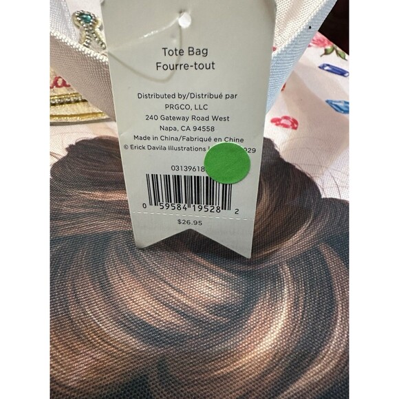 Birdie & Quill Tote Bag Drama Queen Embelliished Large White NWT - Picture 5 of 6